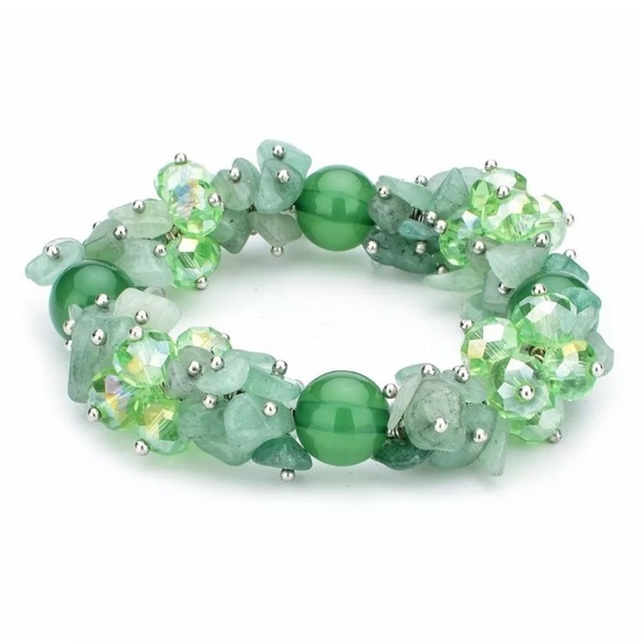 Natural Gem Stone stretch Crystal Bracelet Boho Bangles Bracelet Women’s Jewelry - Picture 1 of 3